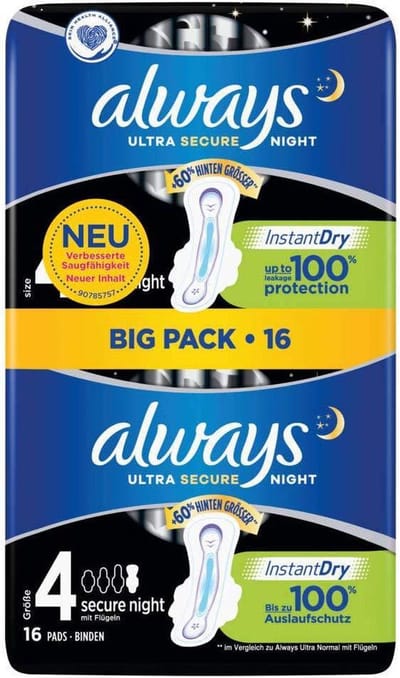 Always Ultra Secure Night 16 stuks voordeelverpakking