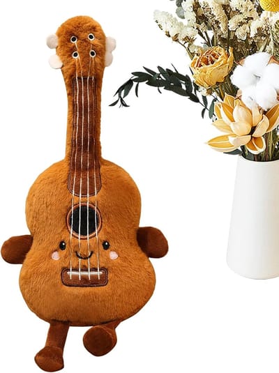 Pluche Gitaar Speelgoed - Knuffel Instrument - Decoratie Meubel - Huidvriendelijk Katoen - 38 cm Lengte