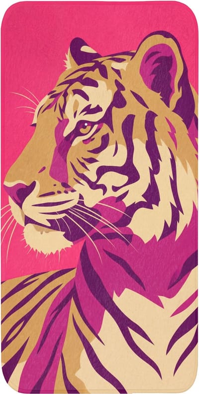 WC mat 60x120 cm - Antislip - Tijger - Modern - Neon - Toiletmat - Vloermat - Douchemat - Toilet tapijt - Toiletmatten