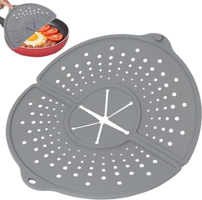 Opvouwbare spatbescherming voor pannen, 32 cm ronde vetspatbescherming, oliebestendig en overkookbescherming voor potten en pannen van 25-30 cm