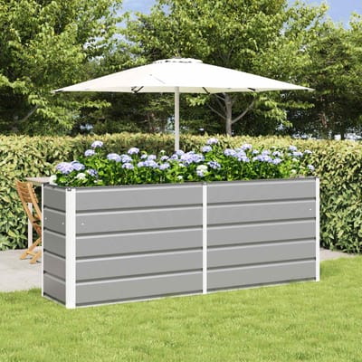 vidaXL - Plantenbak - Lichtgrijs - 195 - x - 50 - x - 75 - cm - Gegevens - staal