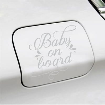 Bumpersticker - Baby On Board - 12,1 X 13,1 - Licht Grijs