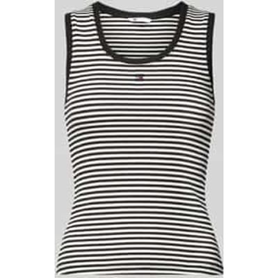Tommy Hilfiger Tjw Essential Rib T-shirt Black/ecru Stripe Size: S | Tanks &amp; Camis Outlet | Dames | Zwart