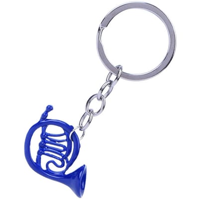 Mini Sleutelhanger Sleutelring Franse Hoorn Vorm Tas Sleutelhanger Charm Hanger Sieraden CadeauBlauw gray