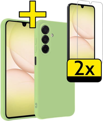 Hoesje - Met 2x Screenprotector - Geschikt voor Samsung Galaxy A17 - Sterk & Shockproof - Back Cover - Siliconen Case - Telefoon Hoes - Telefoonhoesjes - Groen