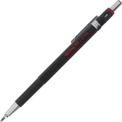 rOtring 300 vulpotlood - 2,0 mm - Navulbaar met puntenslijper onder de dop - Zwart - 1 stuk