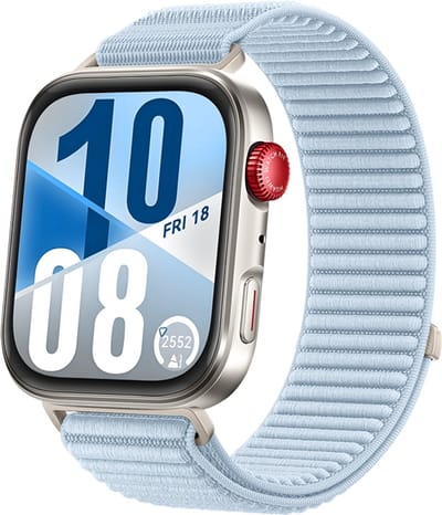Strap-it Wave nylon bandje met klittenbandsluiting - geschikt voor Huawei Watch Fit 3 / Watch Fit 4 / Watch Fit 4 Pro / Watch Fit 5 / Watch Fit 5 Pro (lichtblauw)