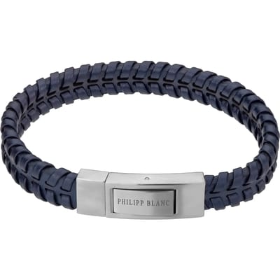 Echt leer en roestvrij stalen armband Philipp Blanc Andreas