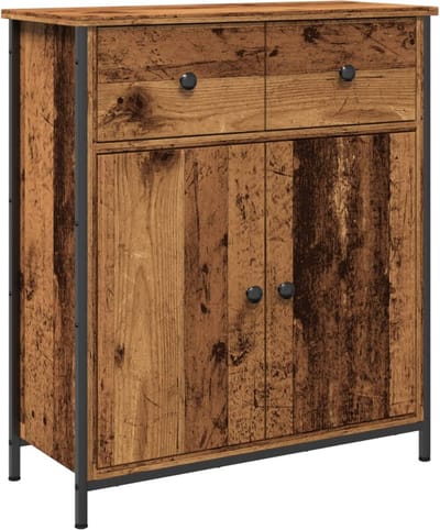 vidaXL - Dressoir - 70x30x80 - cm - bewerkt - hout - oud - houtkleurig