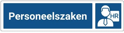 Personeelszaken deurbordje met zelfklevende strip | Forex Re materiaal | 20 x 5 cm