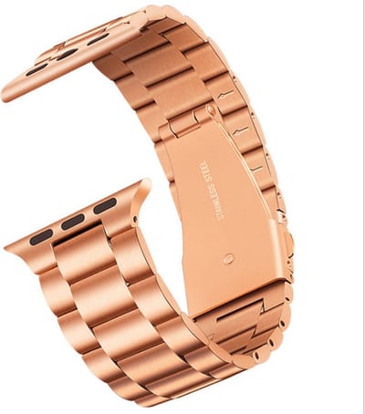 Fungus - Smartwatch bandje - Geschikt voor Apple Watch 38 / 40 / 41 mm - Series 1 2 3 4 5 6 7 8 9 SE iWatch - Metaal - Schakel - Rosegoud