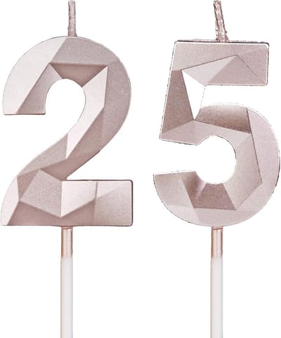 Cijfer Kaarsen 25 voor Verjaardagstaart - Decoratieve Kaarsjes voor Feest en Jubileum