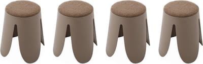sweeek - Set van 4 stapelkrukken, boucléstof niki ø30 / 44 x h46cm