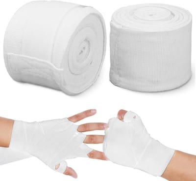 Boks Hand Wraps - Pols Bandages - Sport Bescherming - Sneldrogend Katoen - 5 Meter Lengte - Wit