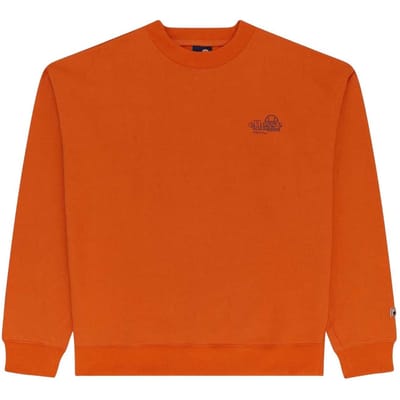 Ellesse Heren Sweatshirt met lange mouwen en geribbelde kraag met logo (Oranje)
