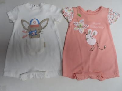 Combi kort - 2 Pack - Meisjes - Creme / orange - 1 maand 56