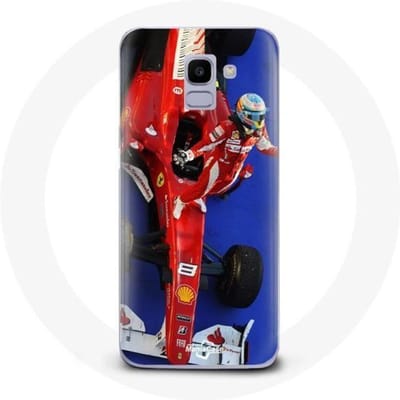 Case voor Samsung Galaxy A6 2018 Formule 1 Fernando Alonso F1 Racing Driver Rood