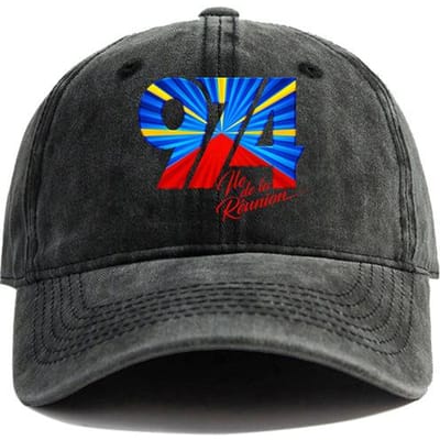 974 Réunion Eiland Baseballpet Verweerde Petten Pet Mannen Retro Buiten Zomer Verstelbare Pet black