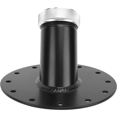 45 Graden Brandstofcel Vulhals met 12-Bouts Stalen Basis Aluminium Dop 1.5in Binnendiameter zwart