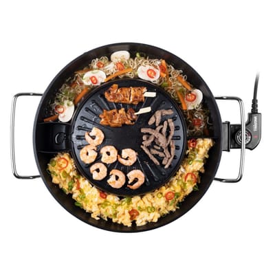 Tristar Hotpot Elektrisch PZ-9131 - 1800W - Chinese fondue 4 pers - Korian bbq - Incl tang, fonduevorken, fonduenetten