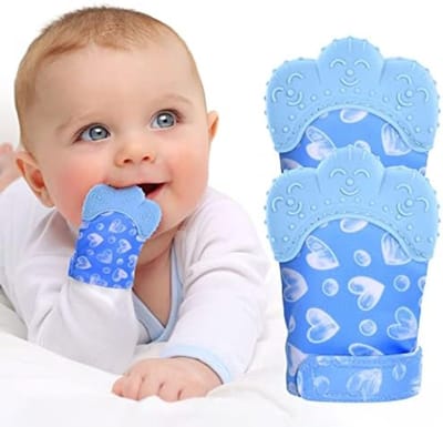 PromoHome Baby Bijt Handschoenen Set - Verstelbaar & BPA-vrij
