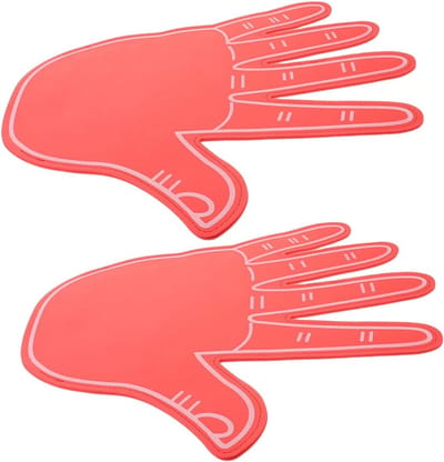 Promotiehandschoenen - Gigantische Schuimhanden - Sportevenementen Aanmoedigen - Uniek Vijfvinger Ontwerp - 42.5x35cm - Rood