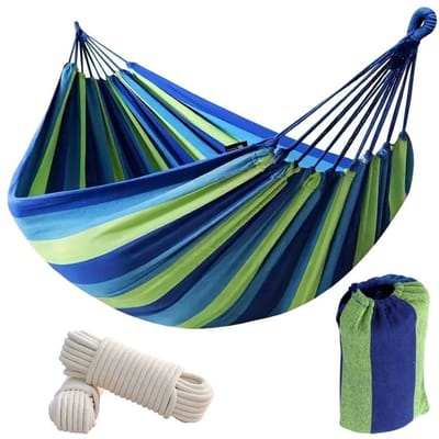 Hangmat voor 2 Personen XXL – 260 x 160 cm Deze Braziliaanse XXL-hangmat is de perfecte oplossing om heerlijk te ontspannen in de tuin, op het terras, de camping of tijdens andere buitenactiviteiten