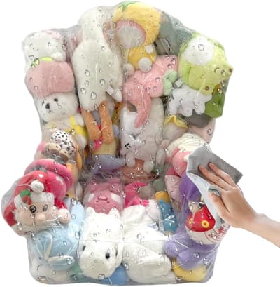 Opbergstoel Knuffels - Zitzak Speelgoed - Ruimte Besparen - Stevige Rits - Type A 45x35x30cm - Blauw