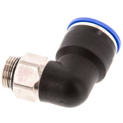 16mm x G3/8'' 90 graden L-verbinding Messing/PA 66 Insteekfitting Buitendraad Kort Draaibaar NBR