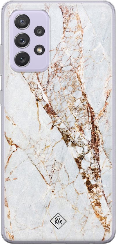 Casimoda® hoesje - Geschikt voor Samsung A72 - Marmer Goud - Backcover - Siliconen/TPU - Goudkleurig