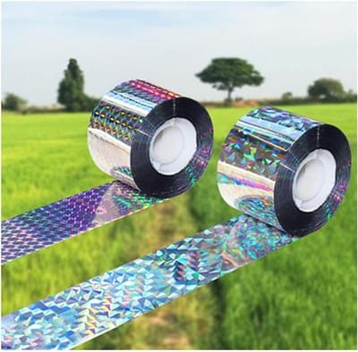 Vogelafweertape, 2-pack vogelafweertape, dubbelzijdige reflecterende tape voor vogels (4,8 cm x 50 m, 4,8 cm x 50 m)
