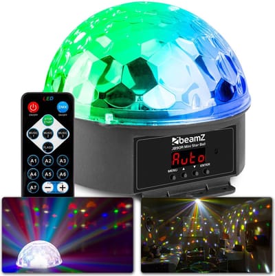 Mini LED Discobal met Afstandsbediening - BeamZ JB90R - DMX en Muziekgestuurd