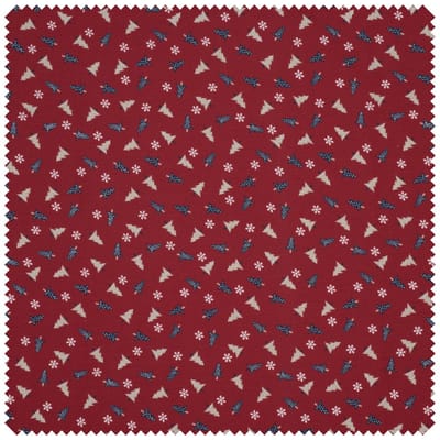 Katoenen stof "Dennenbomen" - Rood
