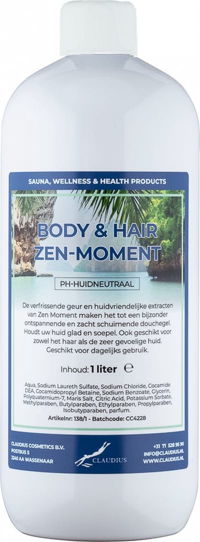 Body & Hair Zen Moment - 1 liter - 2 in 1 voor lichaam en haar.