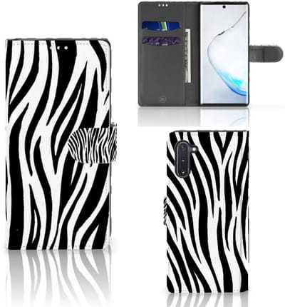 Samsung Galaxy Note 10 Telefoonhoesje met Pasjes Zebra