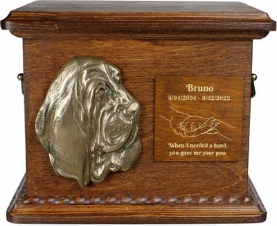 Basset Hound urn - gepersonaliseerde urn met gravure en reliëf