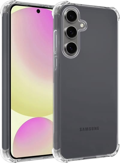 Hoesje - Geschikt voor Samsung Galaxy S24 FE - Sterk & Shockproof - Siliconen Case - Back Cover - Telefoon Hoes Shock Proof - Telefoonhoesjes - Transparant