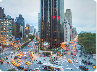 Muismat New York - Broadway en Central Park West in New York muismat rubber - 23x19 cm - Muismat met foto