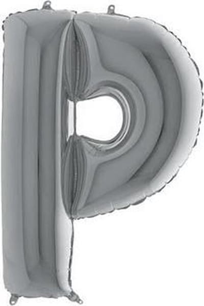 Folieballon letter P zilver (100cm)