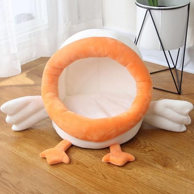 Hondenbed Huis Vier Seizoenen Universeel Afgesloten Huis Kleine Hond Teddy Afneembaar Bed Kattenhuis Winter Warm Dierbenodigdheden Katten Bedden L oranje