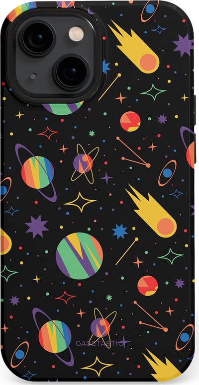 Casetastic Hoesje Geschikt voor Apple iPhone 13 Mini Magsafe - Stijlvolle Beschermende Duo-layer Case - Planeten en meteoren