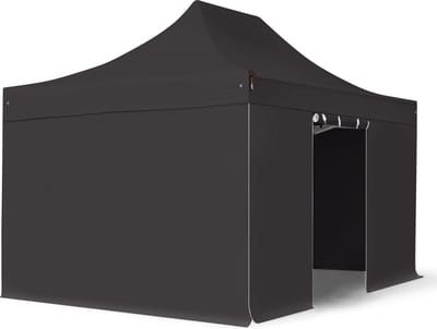 3x4,5 m Easy Up partytent Vouwpaviljoen met zijwanden, PROFESSIONAL alu 40mm, zwart
