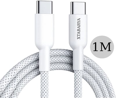 USB-C naar USB-C kabel 60W – Snelladekabel van versterkt gevlochten nylon – Snel en veilig opladen – 1 meter