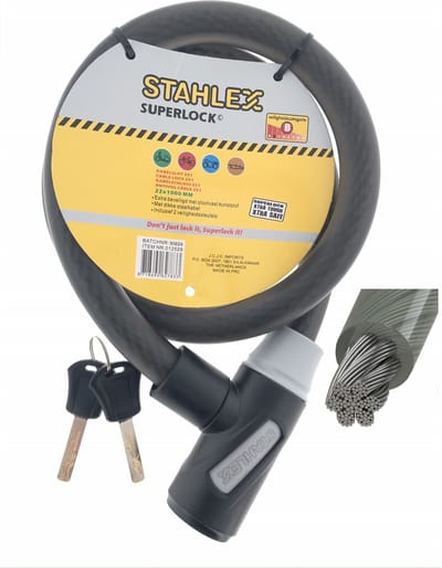 Stahlex Kabelslot - 22 x 1000 mm - fijngevlochten staal - zwart