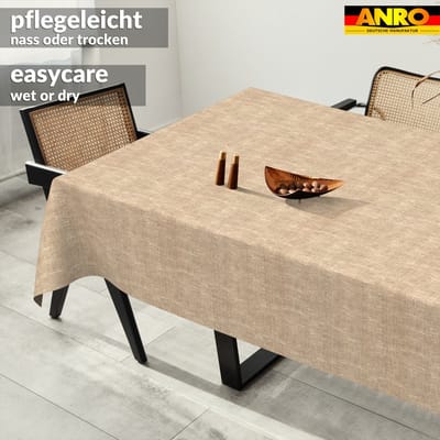 ANRO Tafelkleed Effen linnenlook Meerkleurig 260x140cm Rechte rand Afwasbaar Waterafstotend