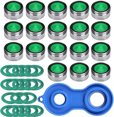 18-delige Jet Regulator Set voor M24 Kraan met Messing en Chroom, Inclusief ABS Filter en Aeratortang