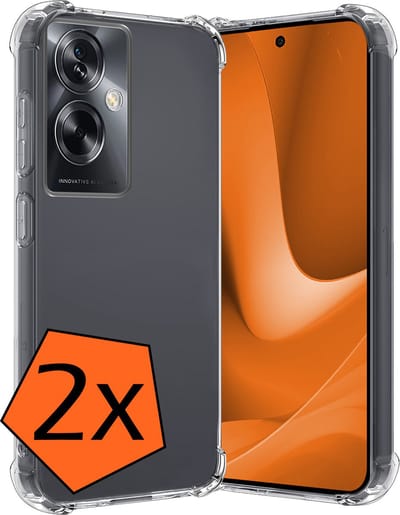 Hoes - 2 Stuks - Geschikt voor OPPO A79 - Sterk & Shockproof - Siliconen Case - Back Cover - Telefoon Hoesje Shock Proof - Transparant