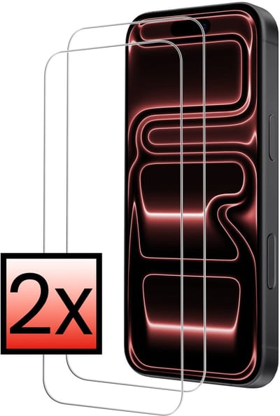 Screenprotector - 2 Stuks - Geschikt voor Apple iPhone 17 Pro - Volledige Dekking - Met Dichte Notch Full protection - Beschermglas - Gehard Glas - Tempered Glass - Screen Protector - Bescherm Cover