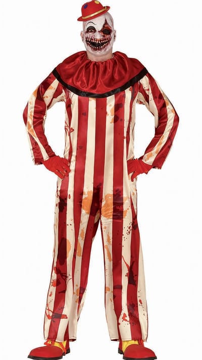 FIESTAS GUIRCA, S.L. - Angstaanjagend rood-wit clownkostuum voor tieners - 14-16 jaar