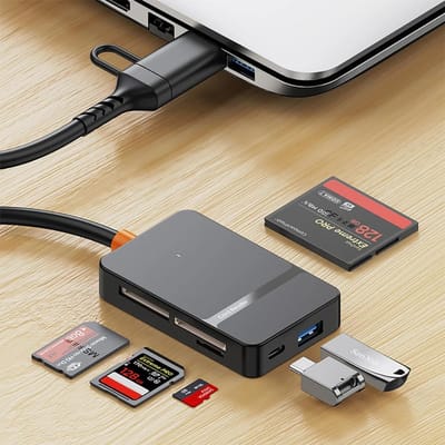 8 in 1 Kaartlezer USB3.0 Type C naar SD TF CF MS Geheugenkaartadapter Multifunctionele Kaartlezer 5Gbps Hoge-snelheidsoverdracht black